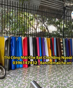 Xưởng gia công may ép bạt mái hiên mái xếp bạt kéo ngoài trời